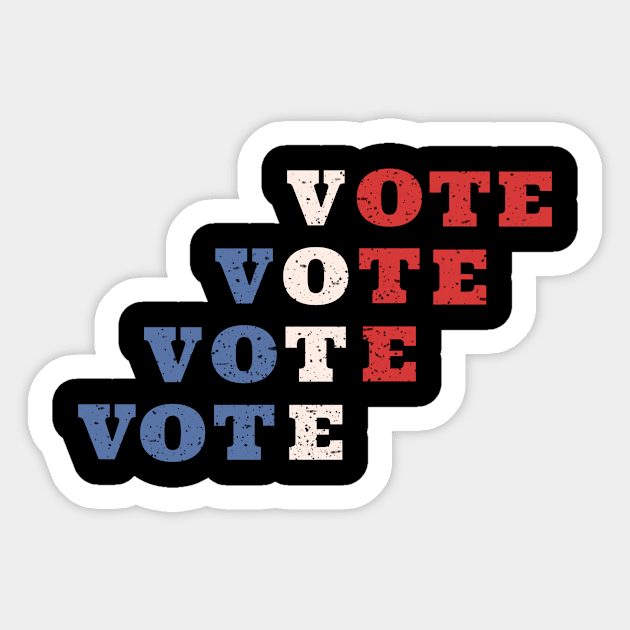 Distressed Vote Design Sticker by Josh Diaz Villegas